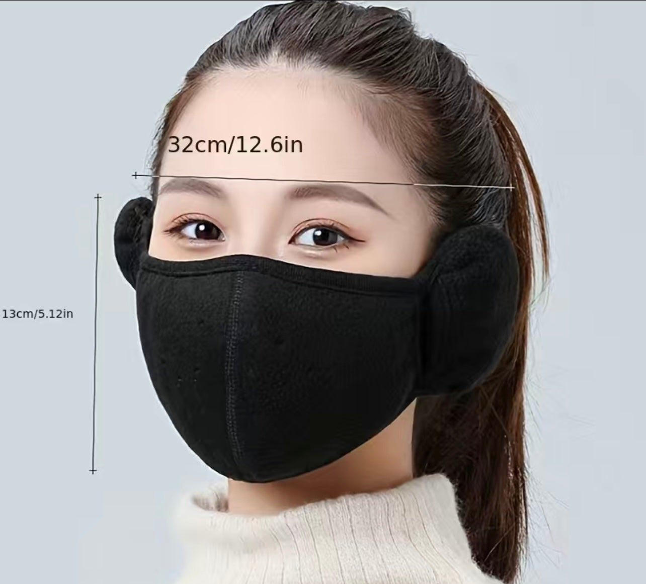 BLACK: MASK-EARMUFFS COMBO (1 Piece). Coldest #Winter Is Coming!! You Need This!!