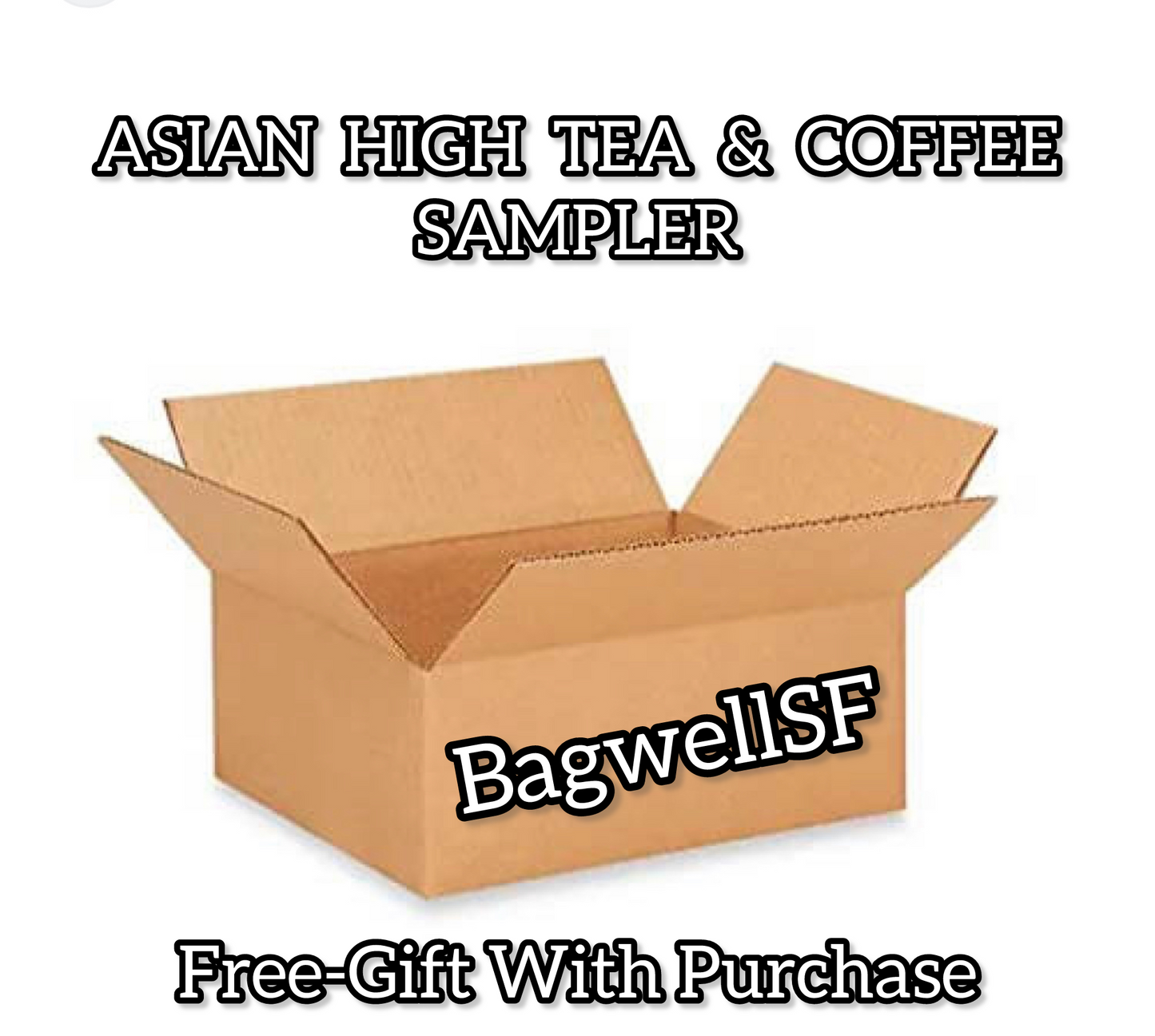 ASIAN HIGH TEA & COFFEE SAMPLER, VARIETY PACK IN A CHINESE TO-GO BOX ... Free Gift With Purchase