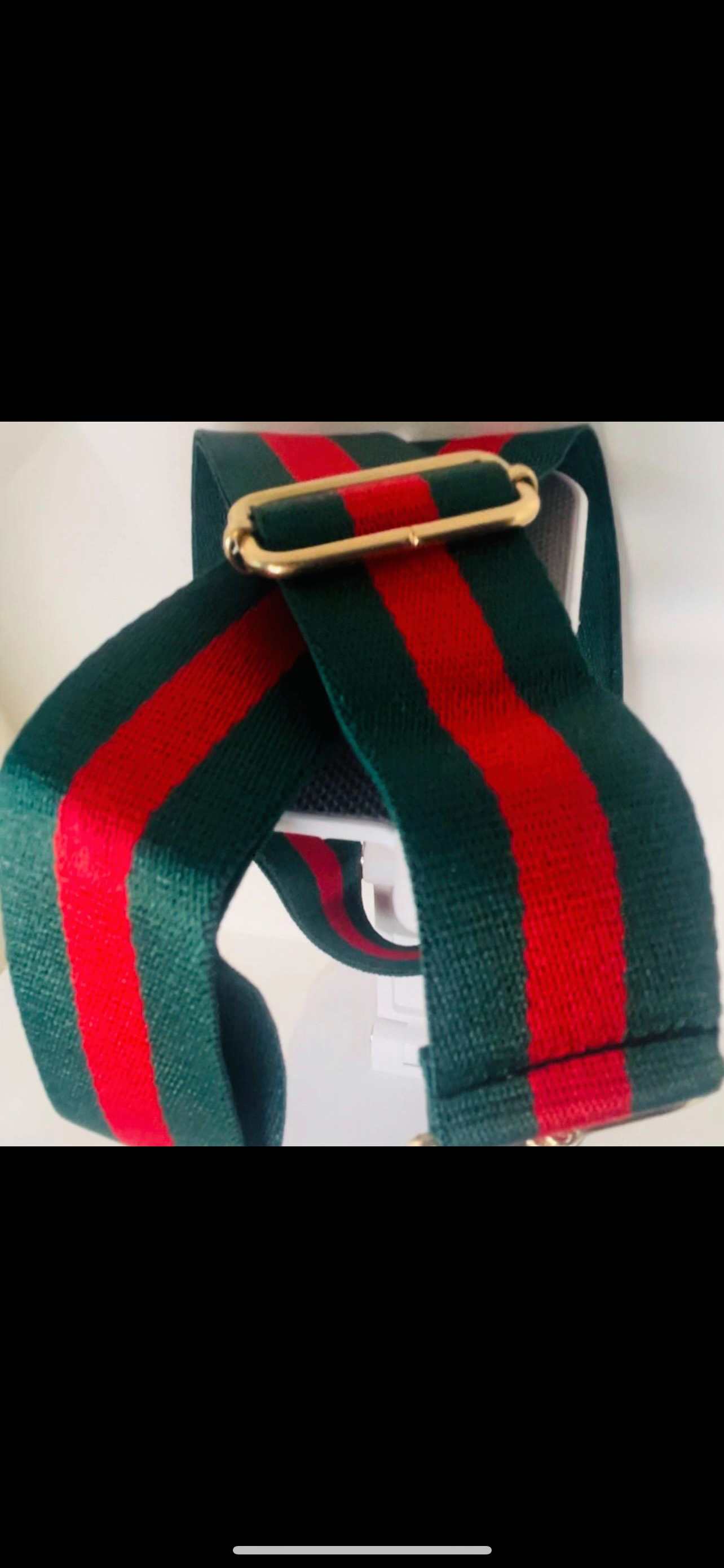 GREEN-RED-GREEN STRIPED FASHION-INSPIRED CROSSBODY PURSE STRAP WITH GOLD-COLOR HARDWARE ... Make A Fashion Statement Replacing Your Current Purse Strap With THIS!!  It's A Great Gift Idea & Don't Forget Stocking Stuffers!! 🤍💞🤍

🤍💞🤍 IN STOCK!!