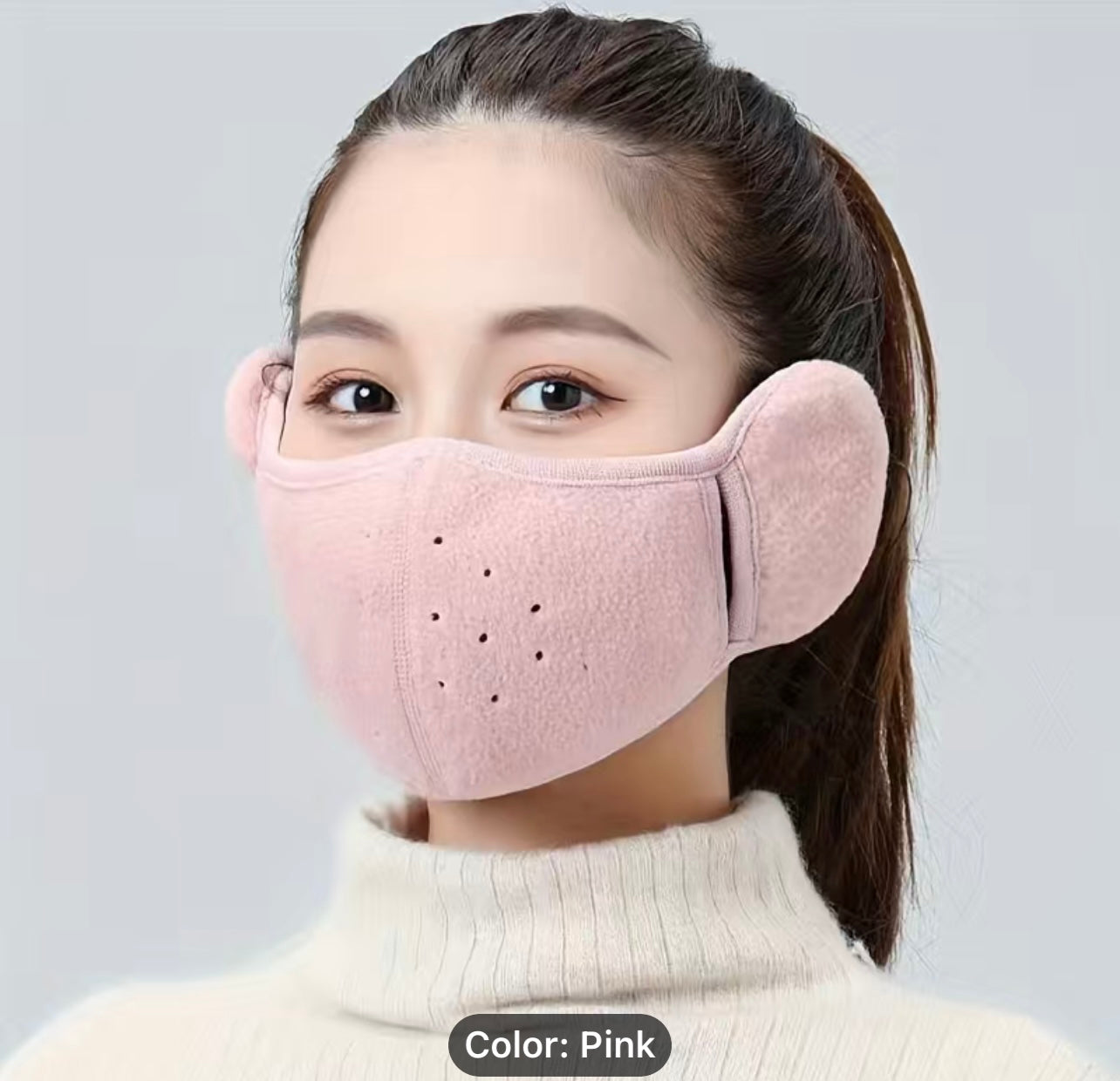 PINK: MASK-EARMUFFS COMBO (1 Piece).  Coldest #Winter Is Coming!! You Need This!!