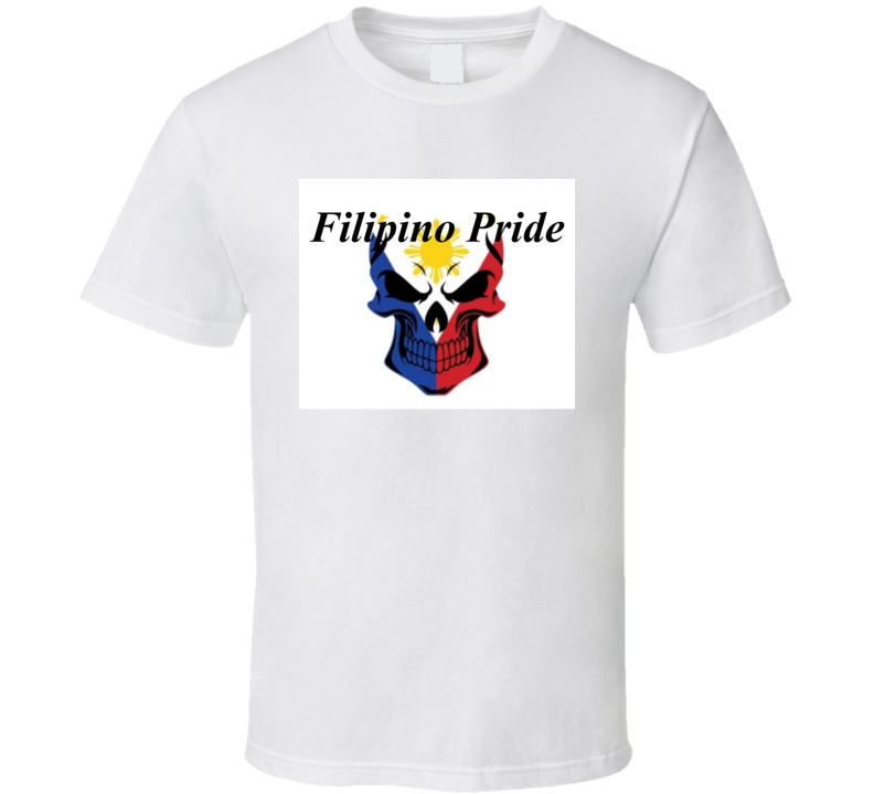 Tshirt Filipino Flag Skull White T Shirt